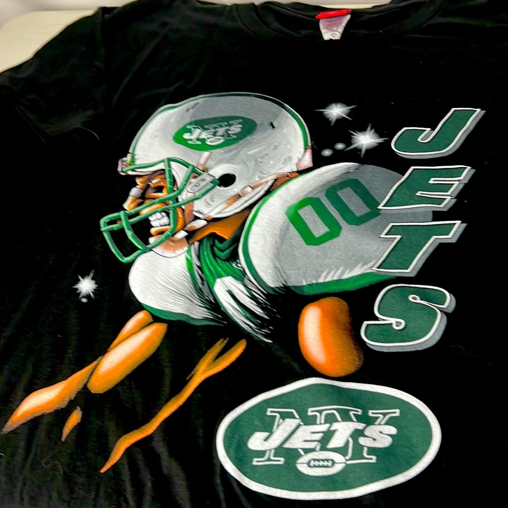 NFL New York Jets Tshirt Caricature Spellout Logo Big Man’s 6XL